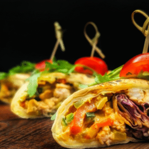 Wrap curry z kurczakiem i chrupiącymi warzywami